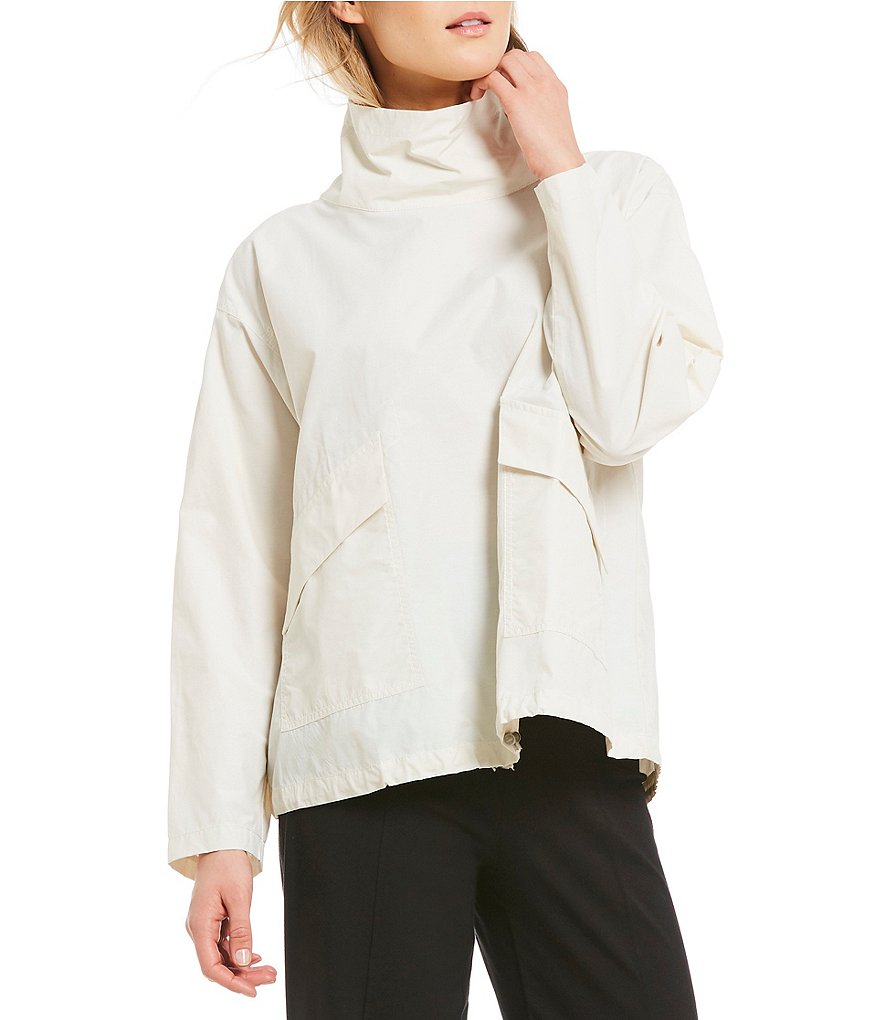 Eileen Fisher Front Pocket Turtle Neck Pullover