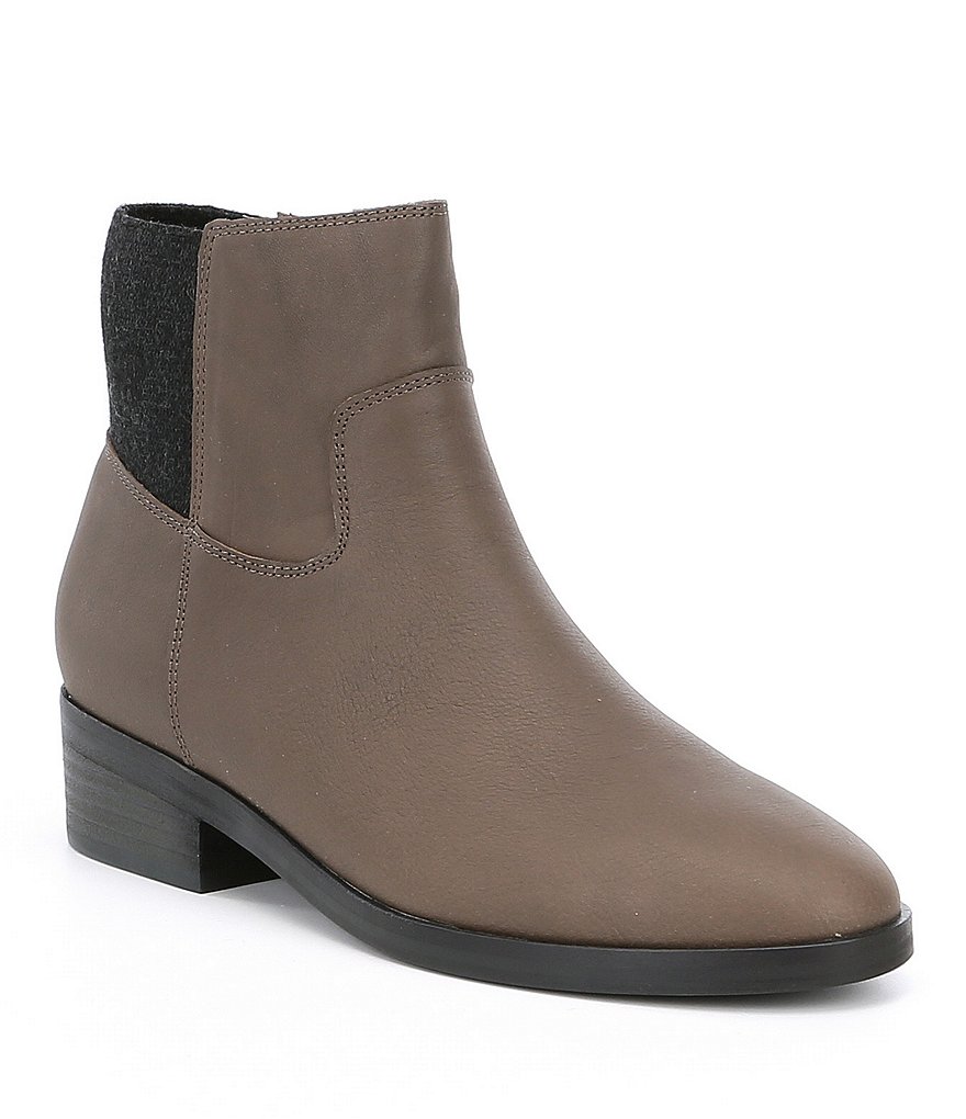 Eileen Fisher Joyce Leather Block Heel Booties