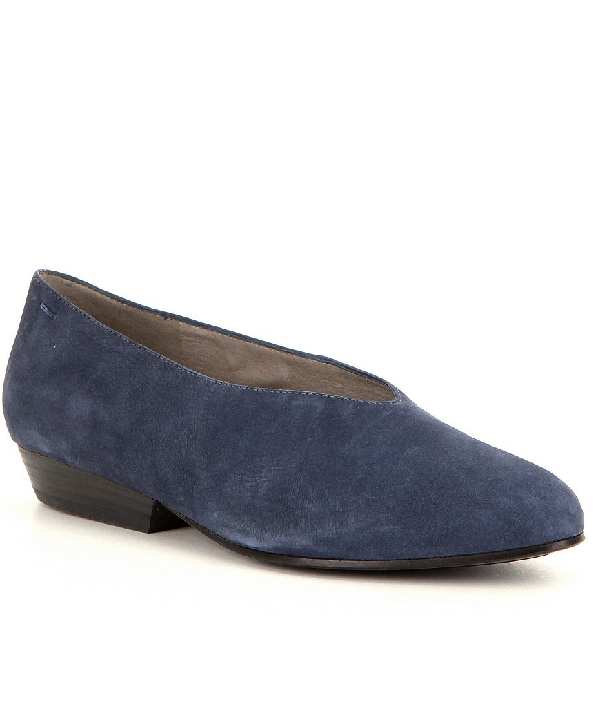 Eileen Fisher Sabin Tumbled Nubuck Leather Slip-On Flats
