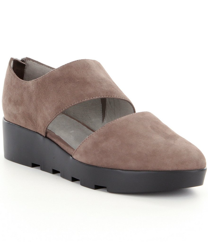 Eileen Fisher Turban Suede Asymmetrical Banded Slip Ons