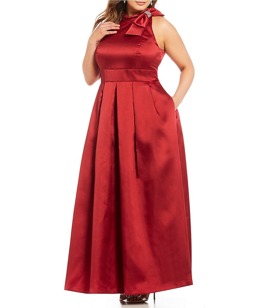 Eliza J Plus Bow-Neck Ballgown