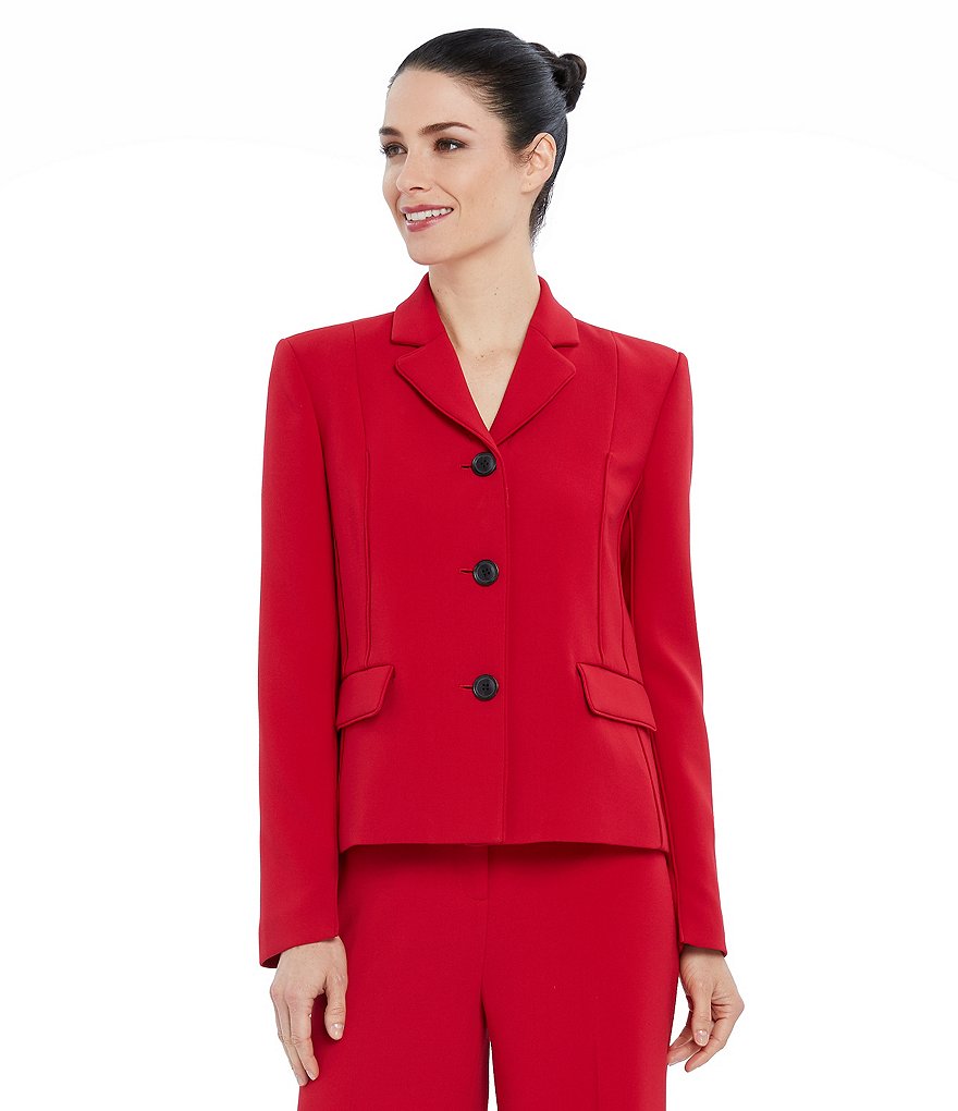 Ellen Tracy Double-Weave Stretch Crepe Jacket