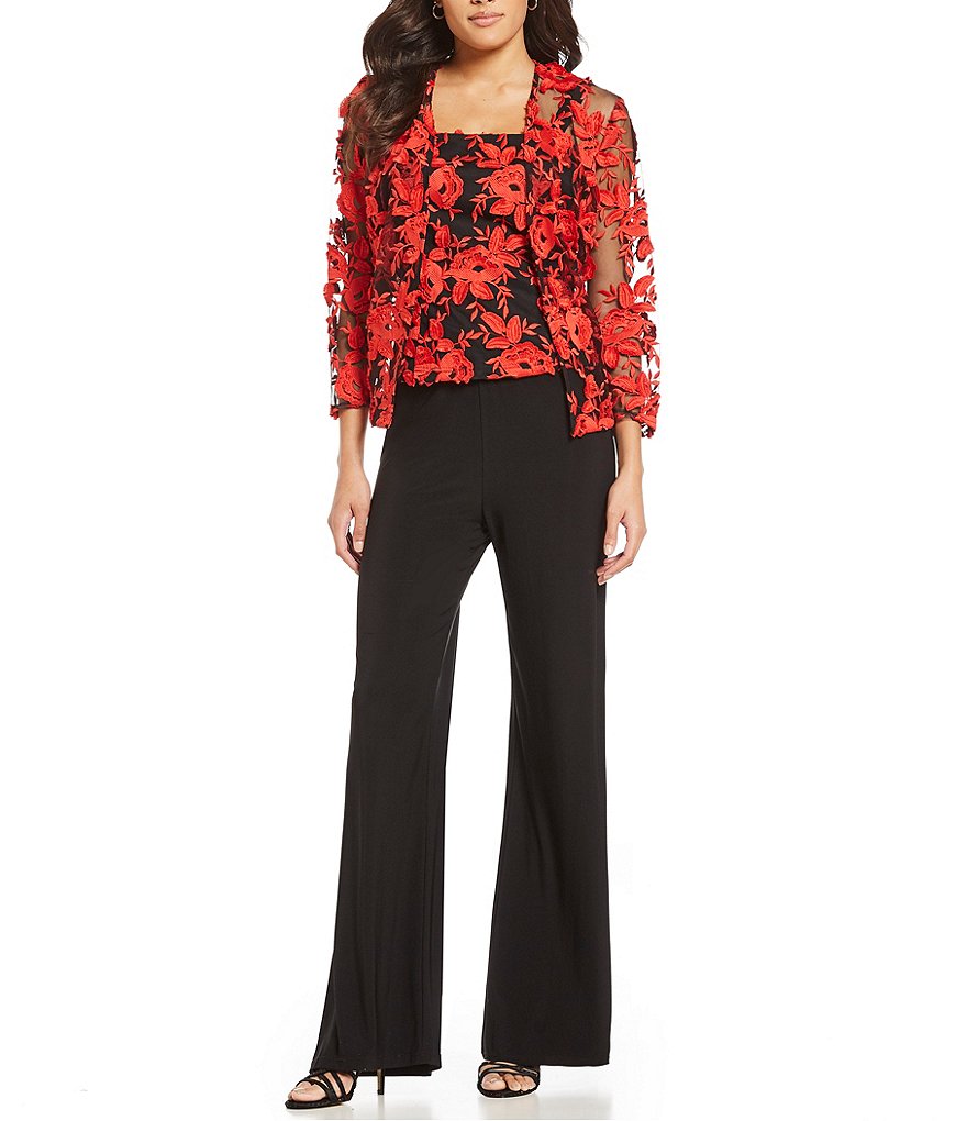 Emma Street Contrast Lace 3-Piece Pant Set
