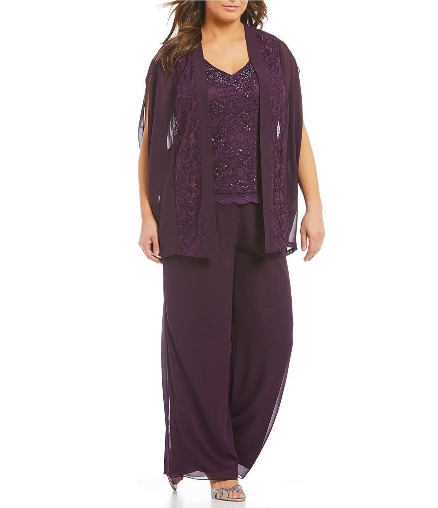 Emma Street Plus Beaded Lace 3-Piece Pant Set