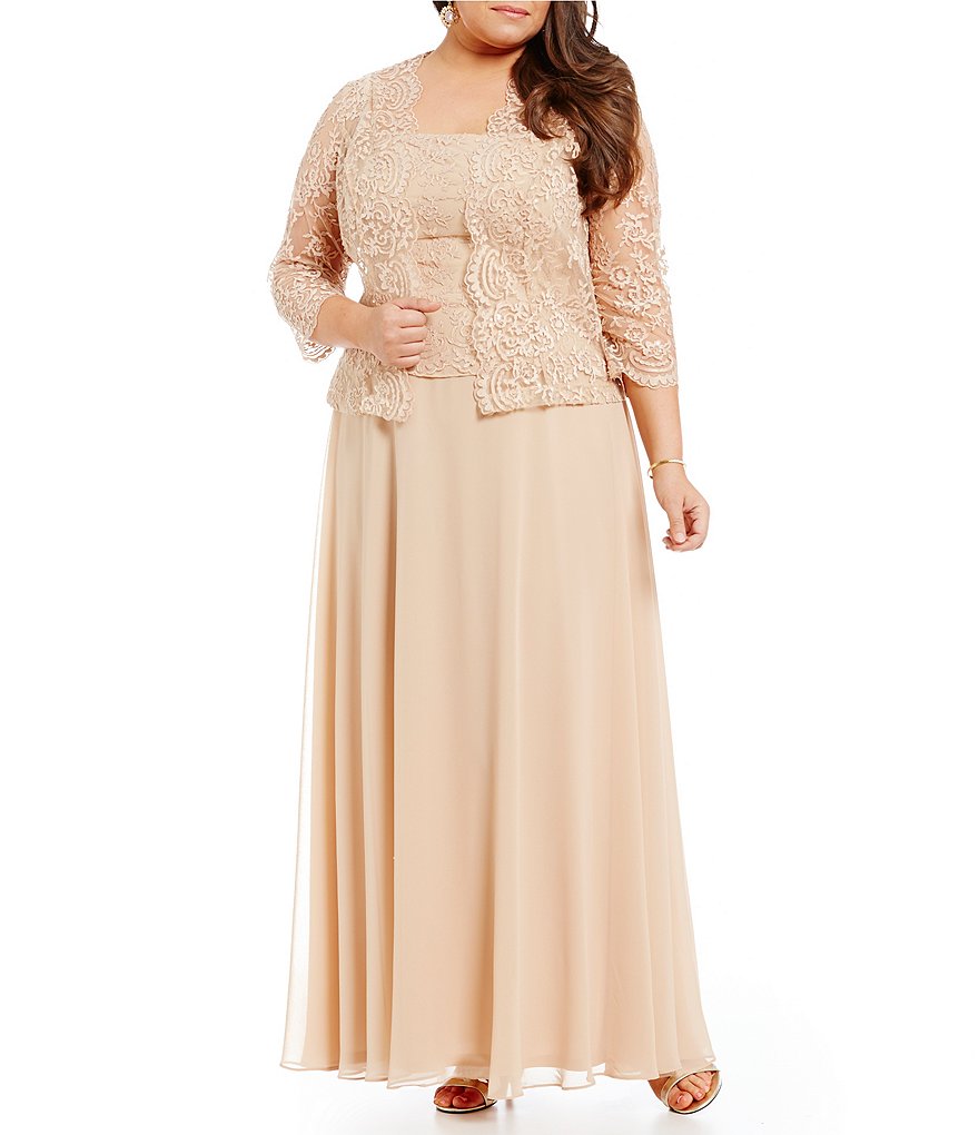 Emma Street Plus Embroidered Lace Mock Jacket Dress