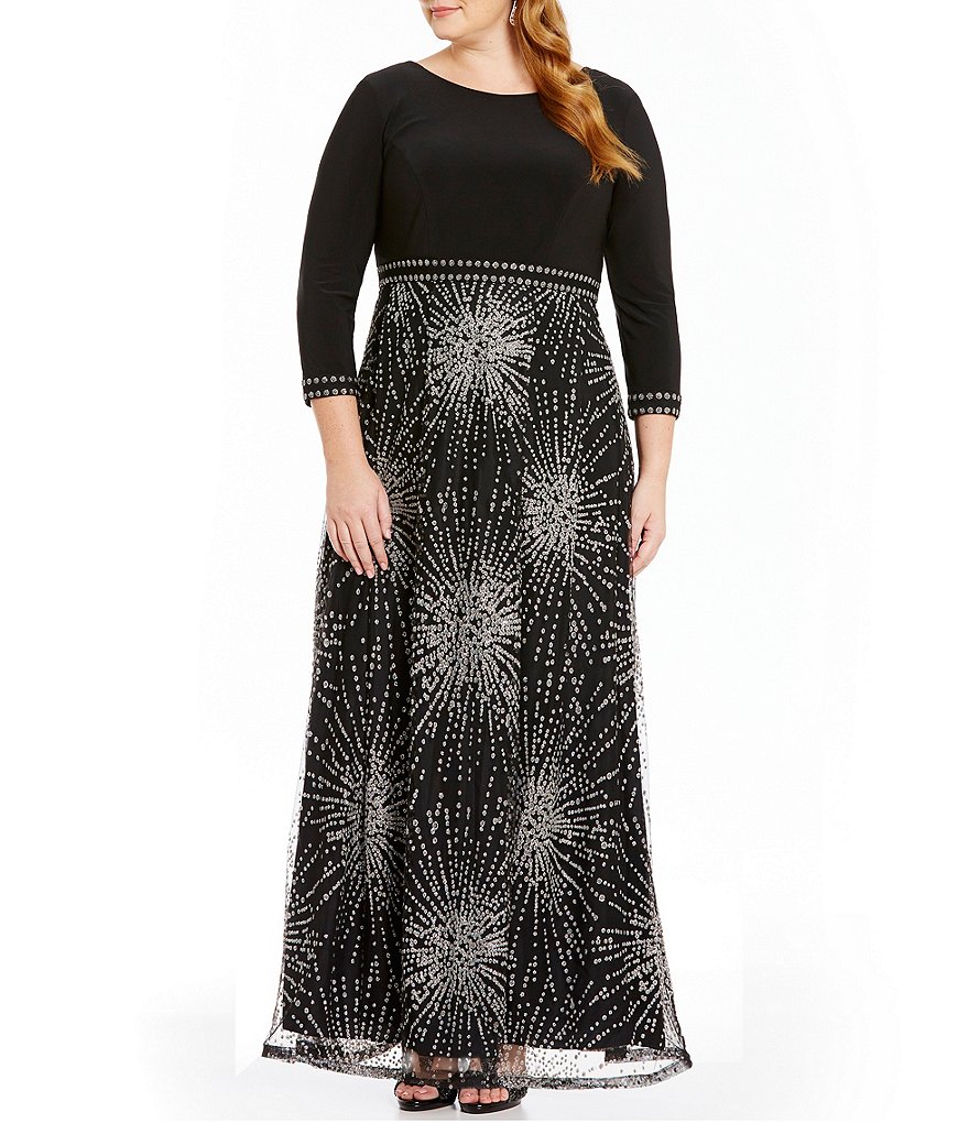Emma Street Plus Glitter-Embellished Ballgown