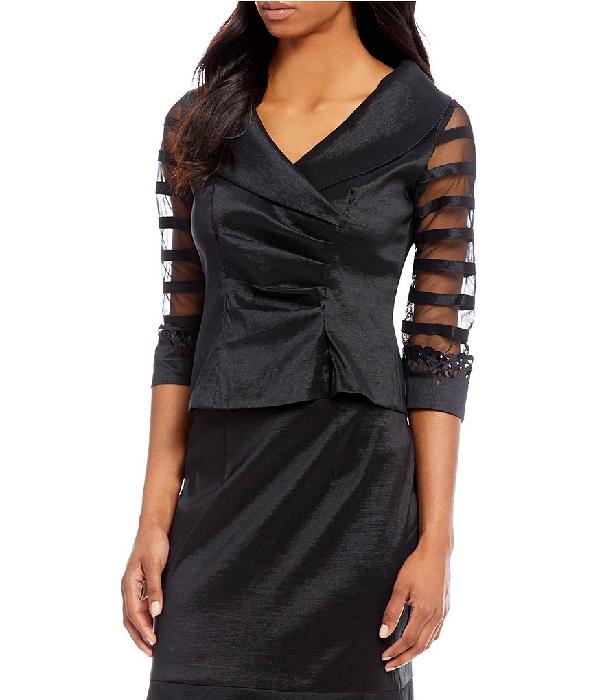 Emma Street Portrait-Collar Taffeta Blouse