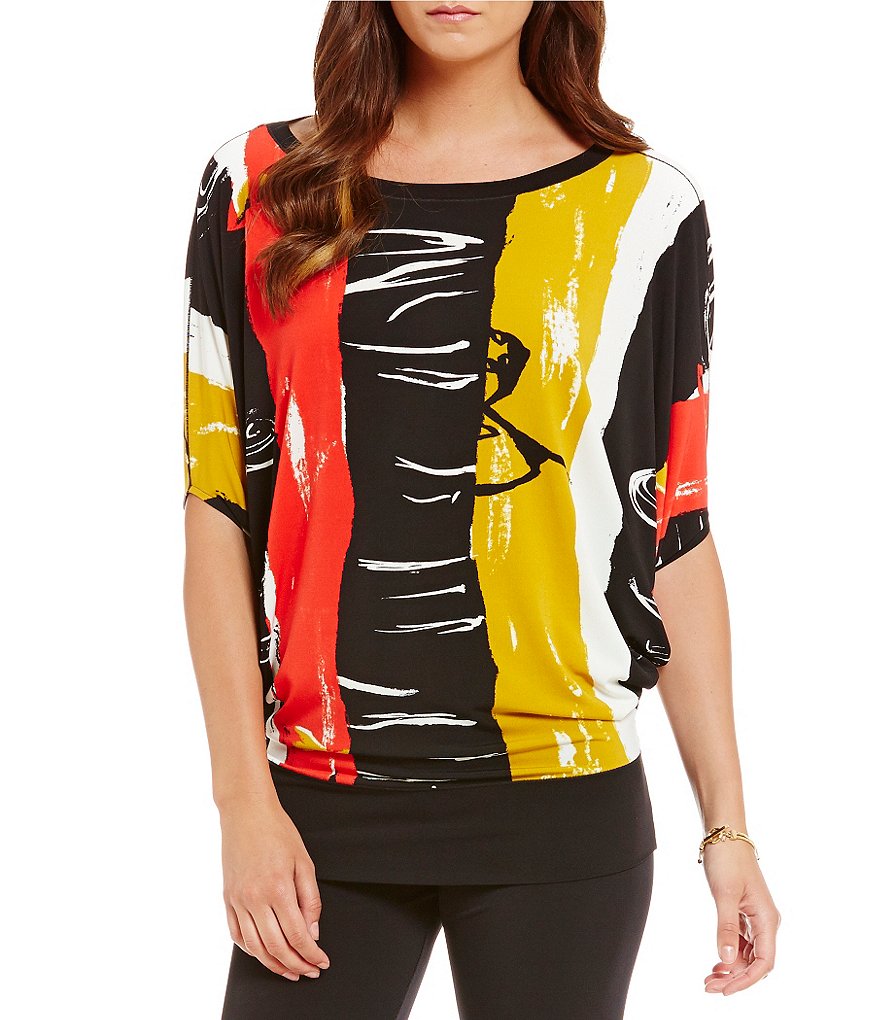 Eva Varro Banded Poncho Tunic