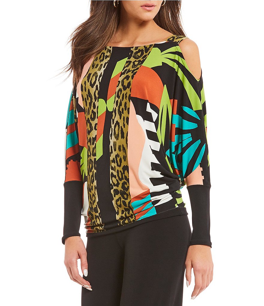 Eva Varro Strap Cold Shoulder Banded Dolman Tunic