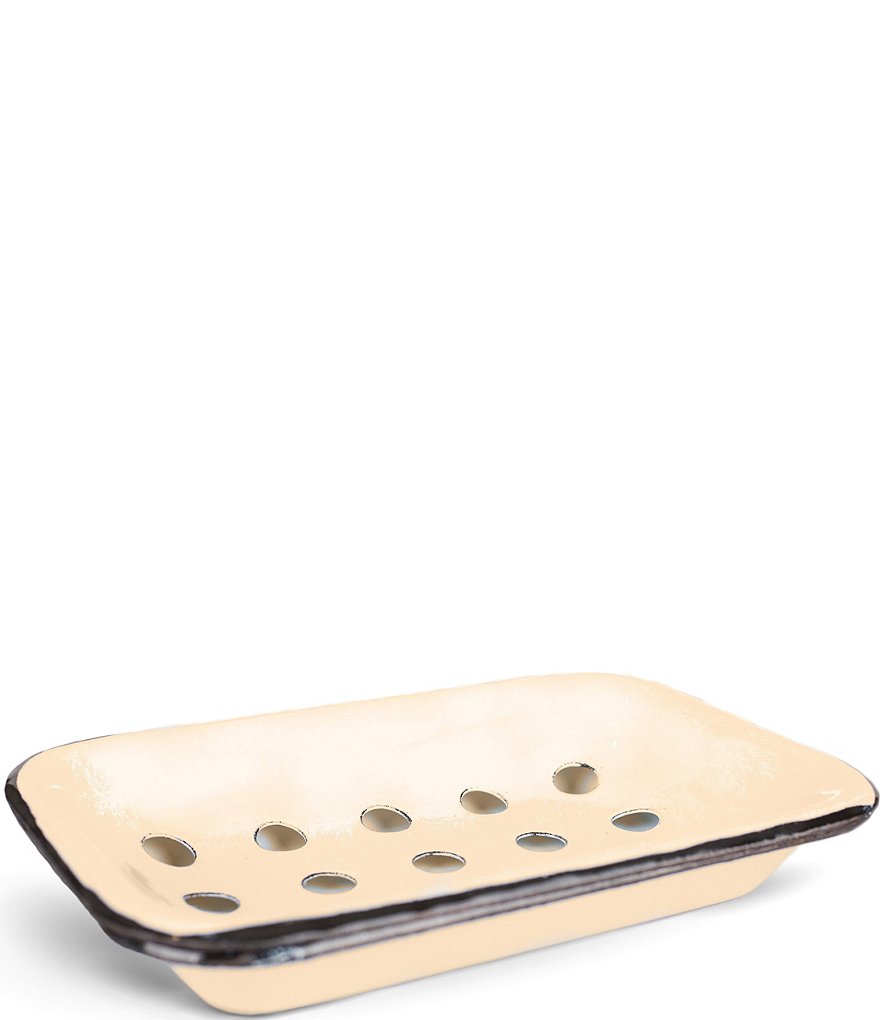 Finchberry Farmhouse Yellow Enameled Metal Soap Dish