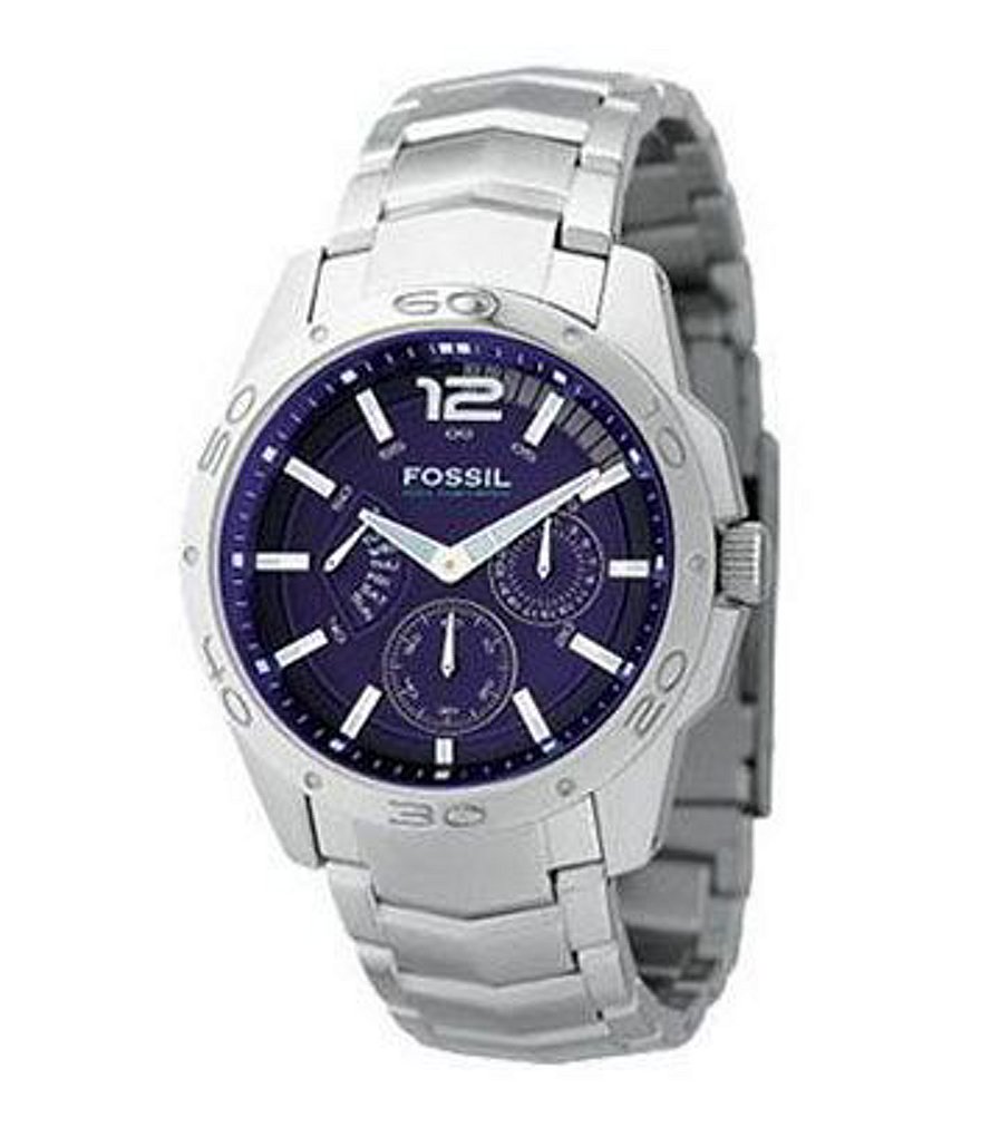 Fossil Blue-Dial Multifunction Watch