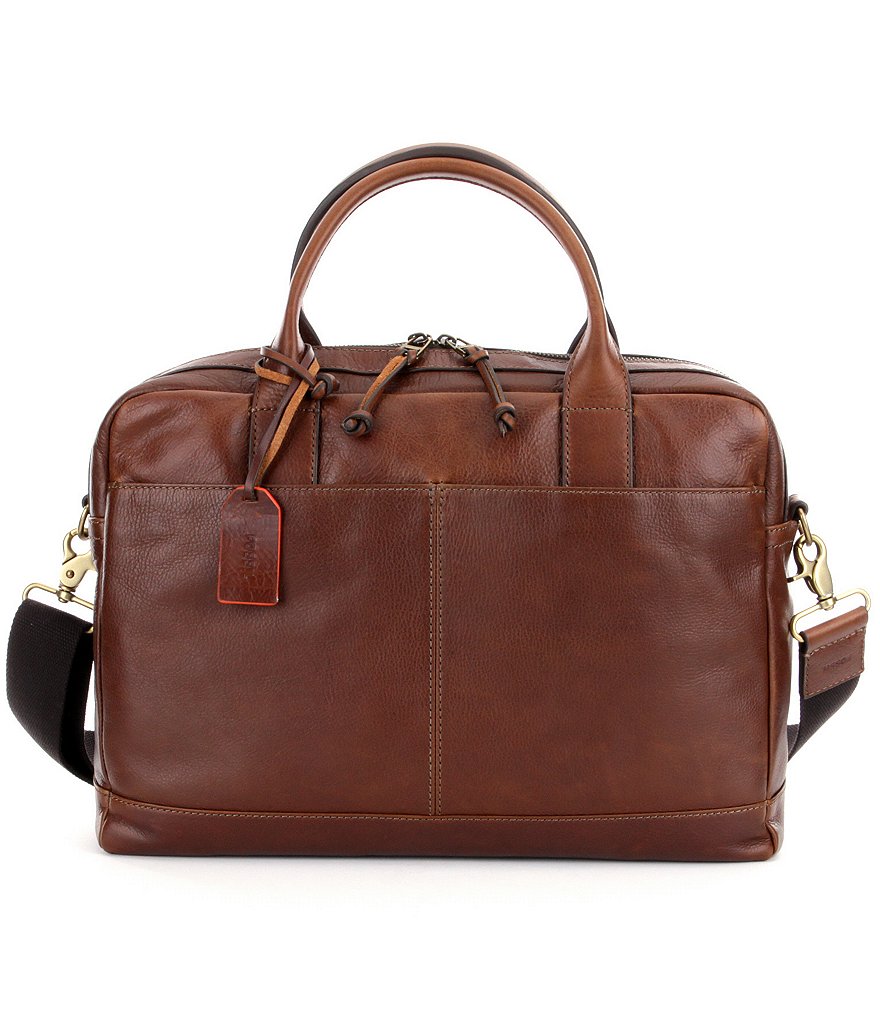 Fossil Defender Leather Laptop Work Bag