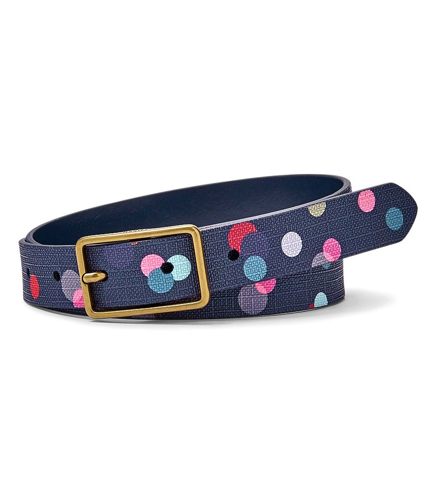 Fossil Geometric Dot Belt