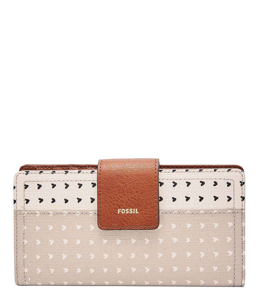 Fossil Logan RFID Heart-Print Tab Wallet