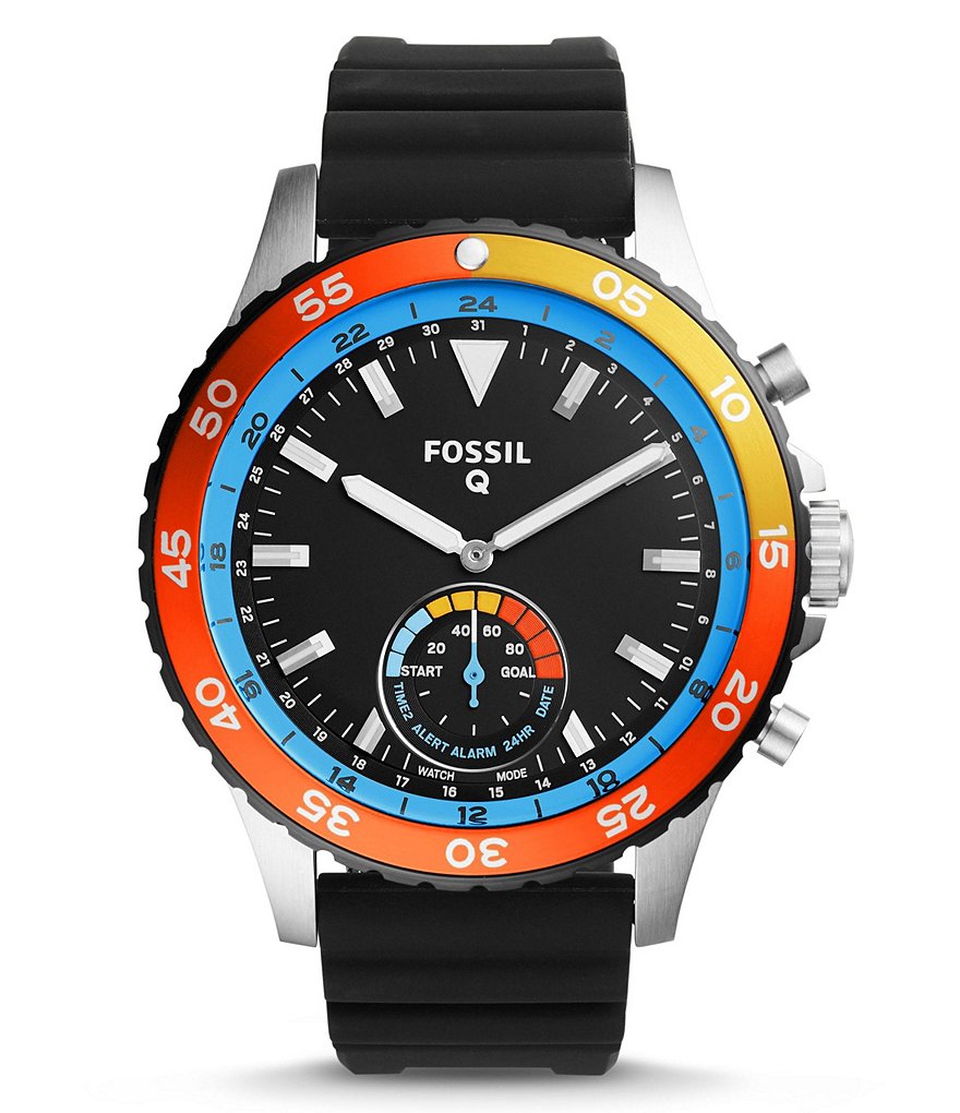 Fossil Q Crewmaster Silicone-Strap Hybrid Smart Watch