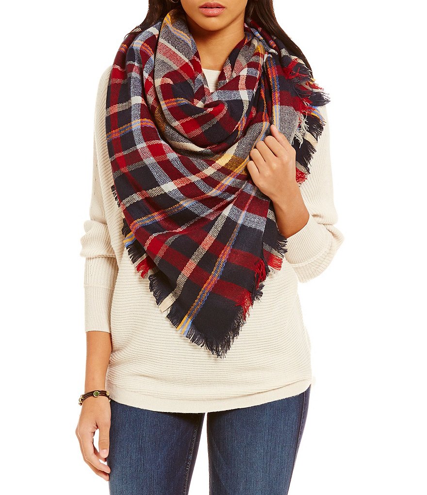 Fraas Plaid Square Blanket Wrap