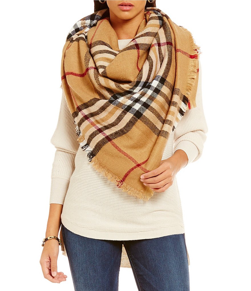 Fraas Plaid Square Blanket Wrap