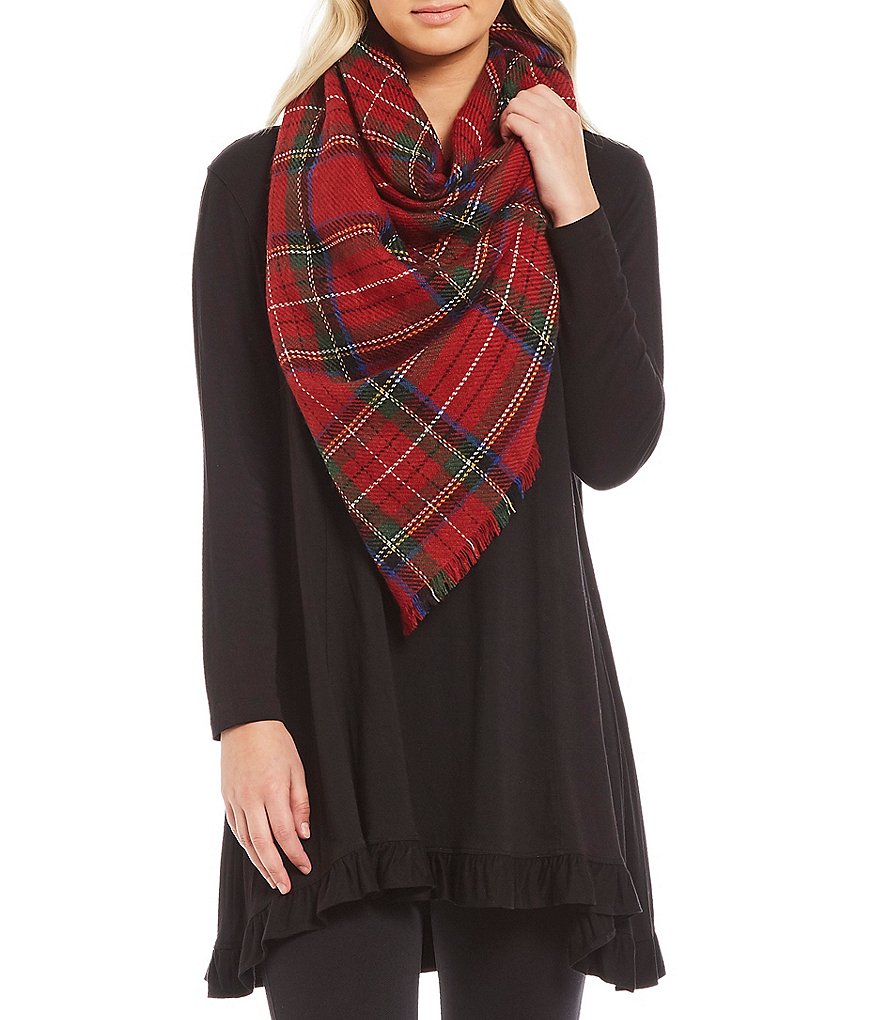 Fraas Tartan Plaid Square Blanket Wrap