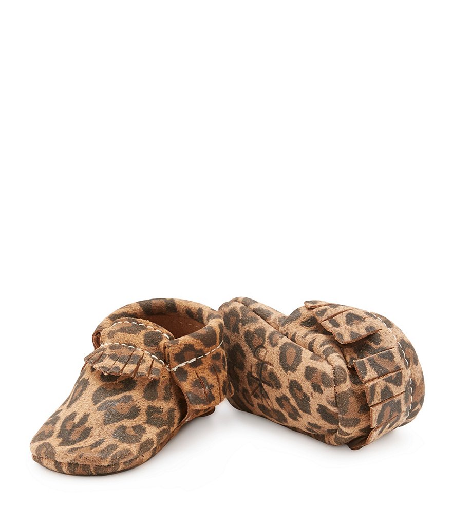 Freshly Picked Girls' Leopard Print Moccasin Crib Shoes