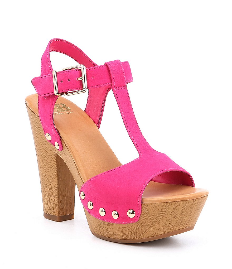 GB En-Chant Nubuck Platform Block Heel Dress Sandals