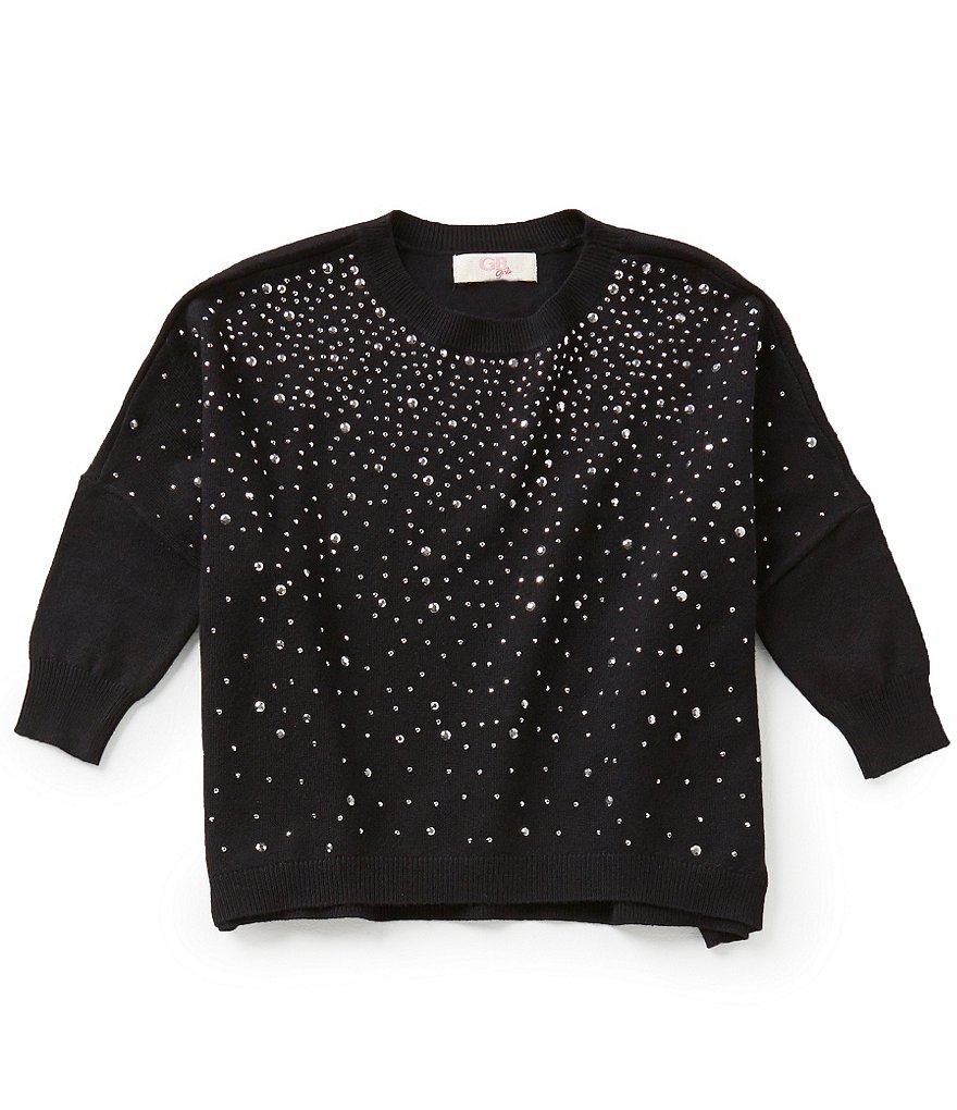 GB Girls Big Girls 7-16 Dolman-Sleeve Embellished Sweater