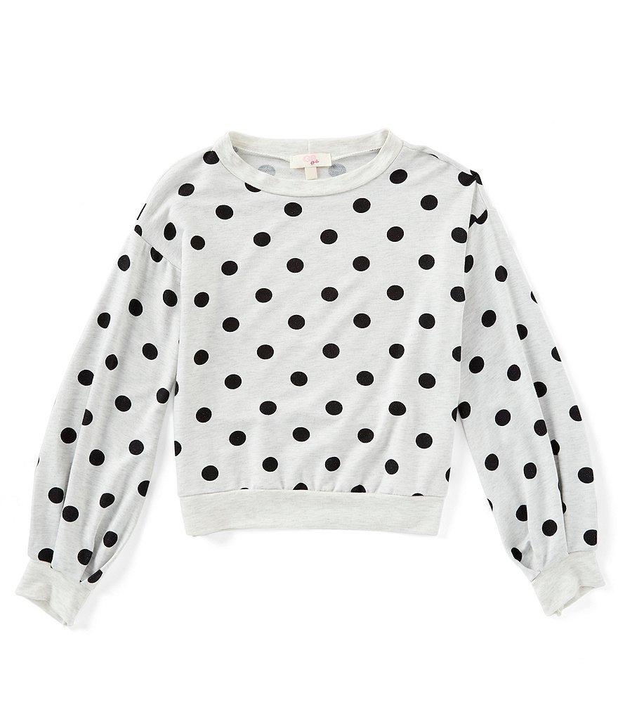 GB Girls Big Girls 7-16 Long Sleeve Polka Dot Pullover