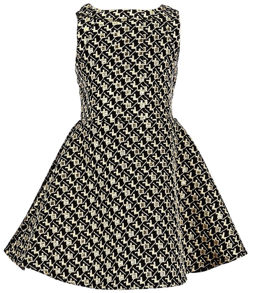 GB Girls Little Girls 4-6X Foiled Jacquard Dress
