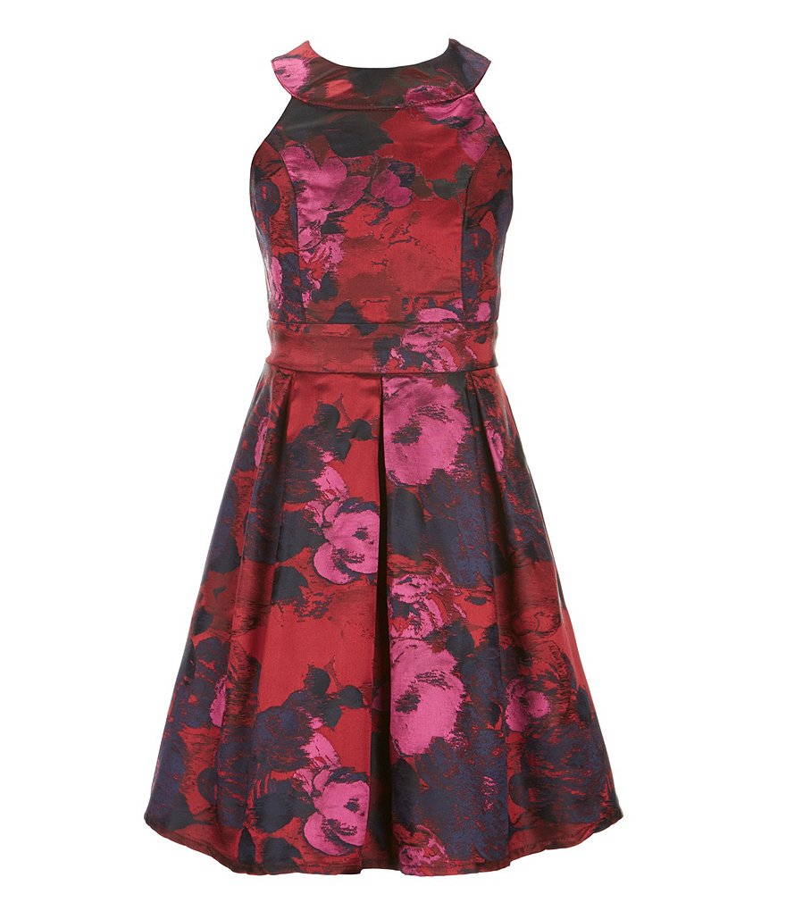 GB Girls Social Big Girls 7-16 Bow-Back Floral Dress