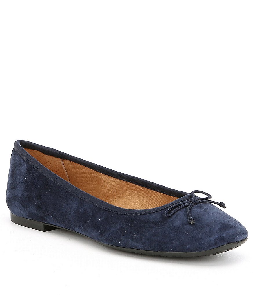 GB Star-Gaze Suede Bow Detail Ballet Flats