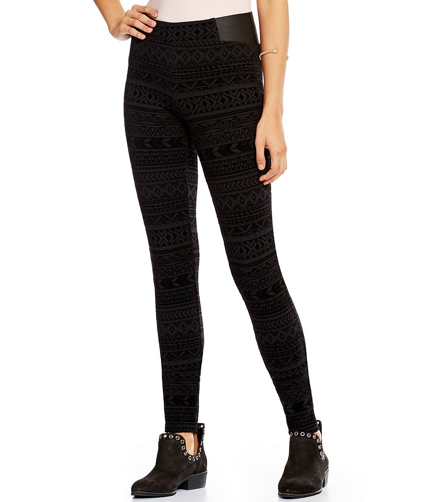 GB Tribal Print Flocked Leggings