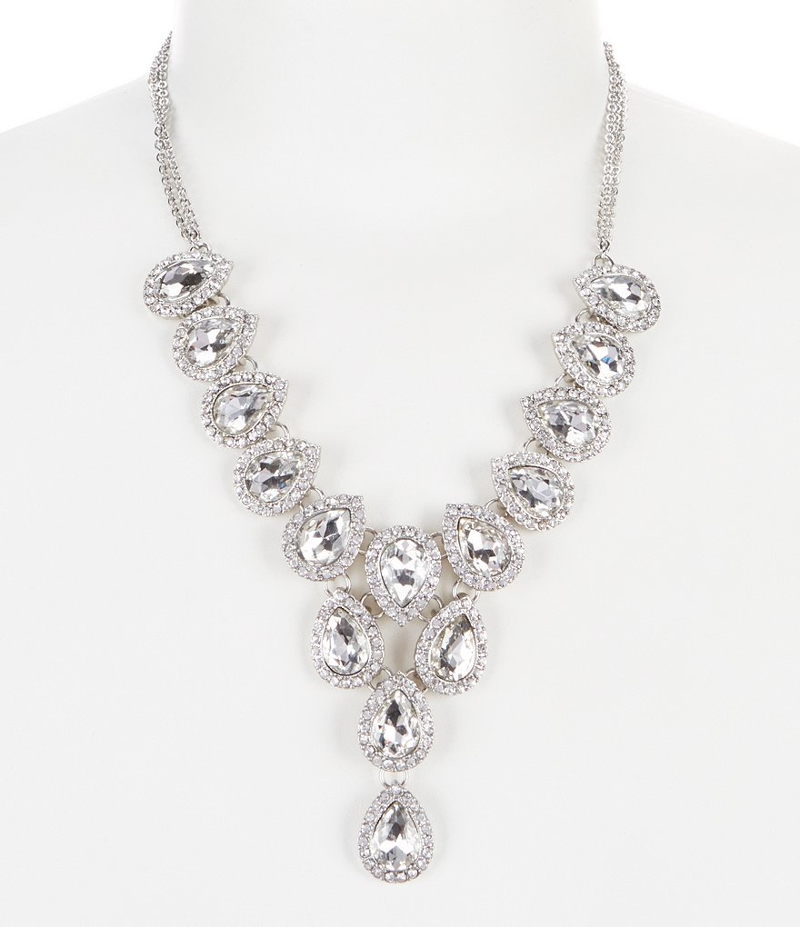Gemma Layne Pavé Crystal & Pearl Statement Y-Necklace