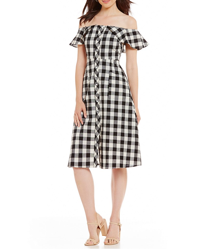 Gianni Bini Dylan Off the Shoulder Shirt Dress