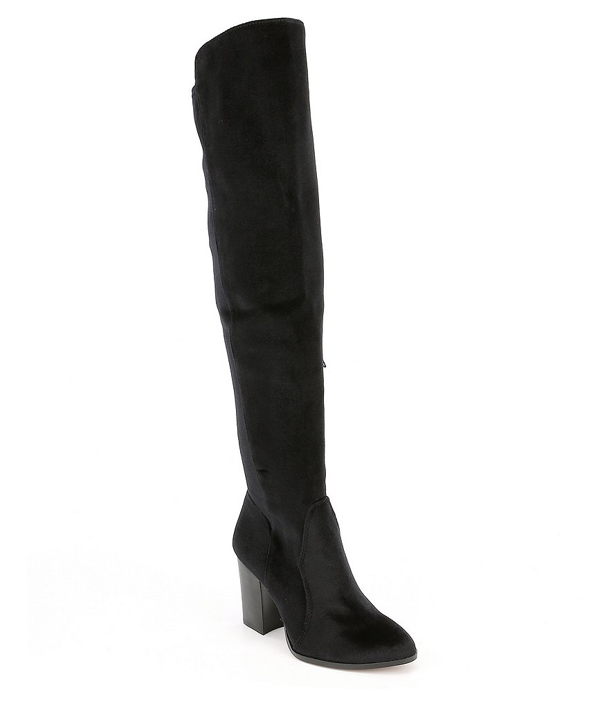 Gianni Bini Emeldaa Velvet Block Heel Over the Knee Boots