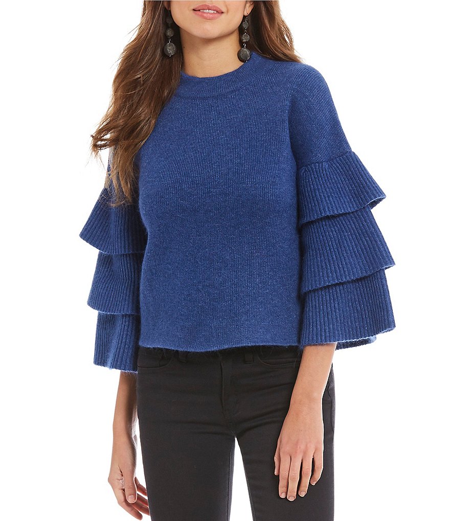 Gianni Bini Fan Fav Lola Tiered Ruffle Sleeve Sweater