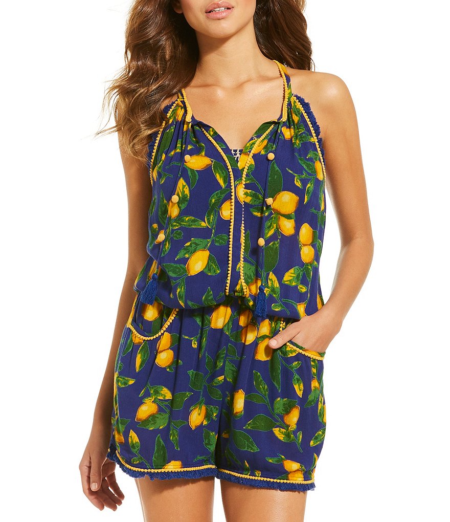 Gianni Bini Give Me Lemons Romper Cover-Up