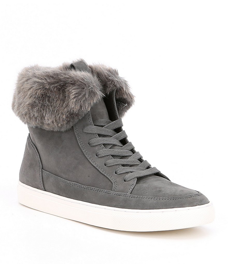 Gianni Bini Lainden Suede Faux Fur Trim Sneakers