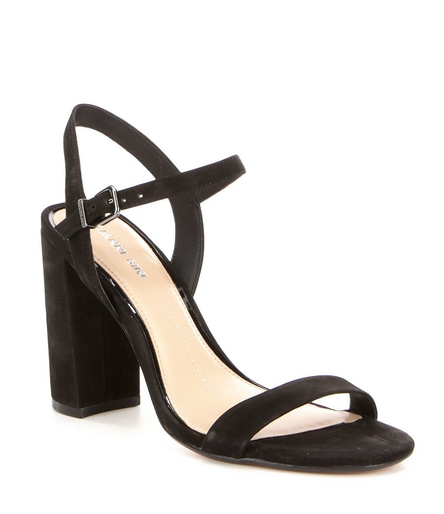 Gianni Bini Mckaria Nubuck Leather Block Heel Dress Sandals