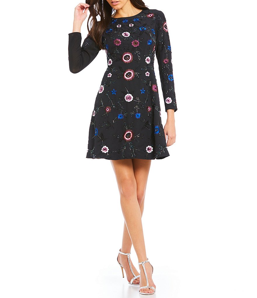 Gianni Bini Mindy Beaded and Embroidered Dress