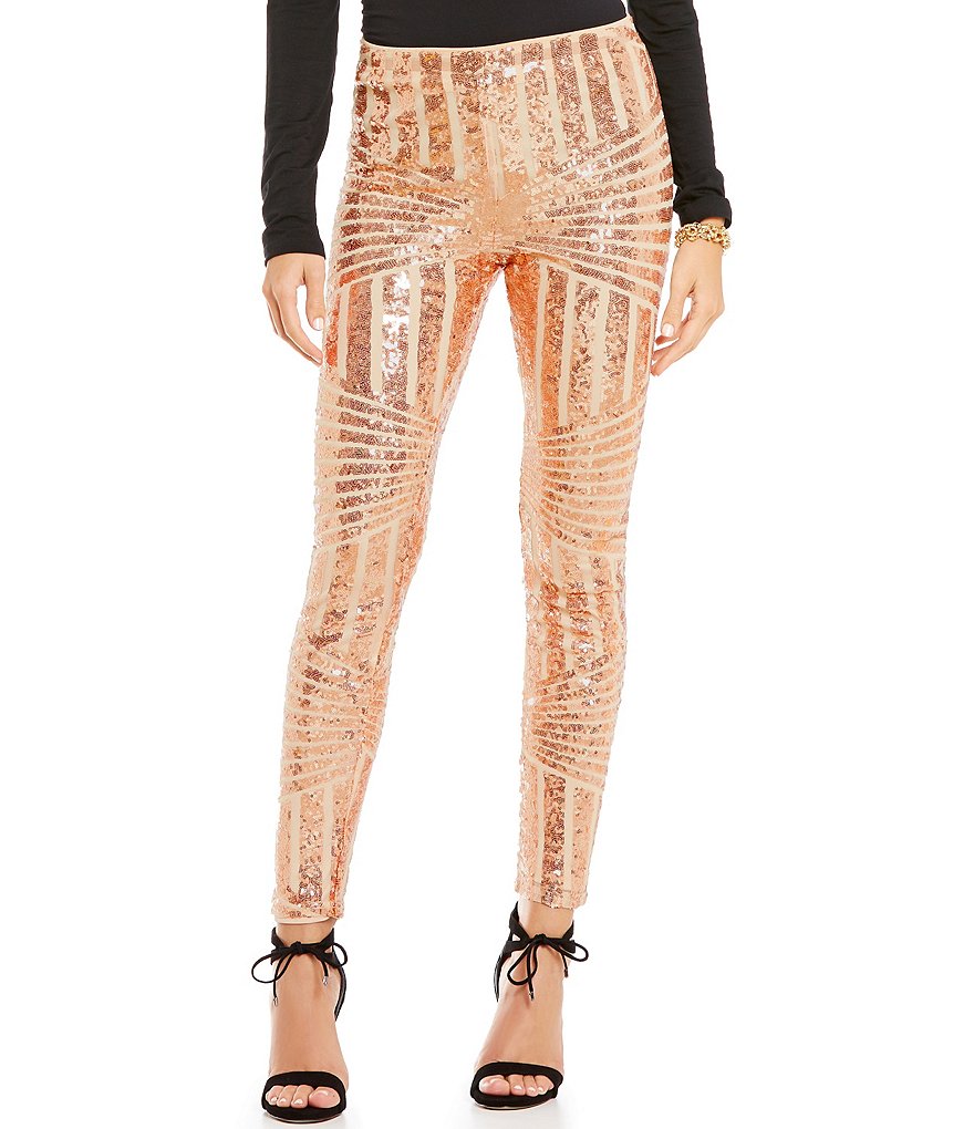 Gianni Bini Roxanne Moto Sequin Legging