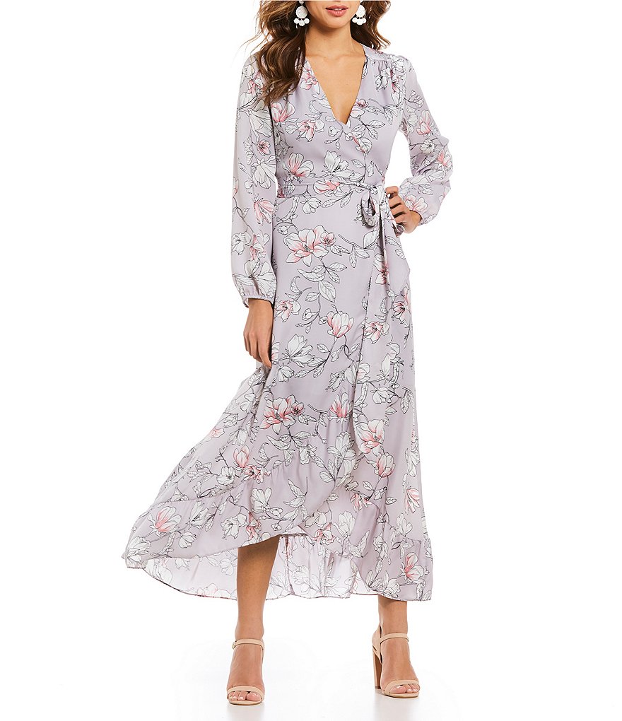 Gianni Bini Sandy Floral Maxi Wrap Dress