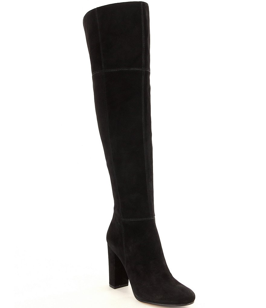 Gianni Bini Ventah Suede Block Heel Narrow Calf Over The Knee Boots