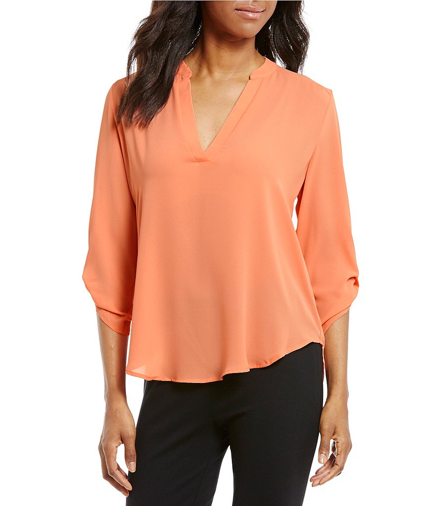 Gibson & Latimer 3/4-Sleeve Woven Blouse