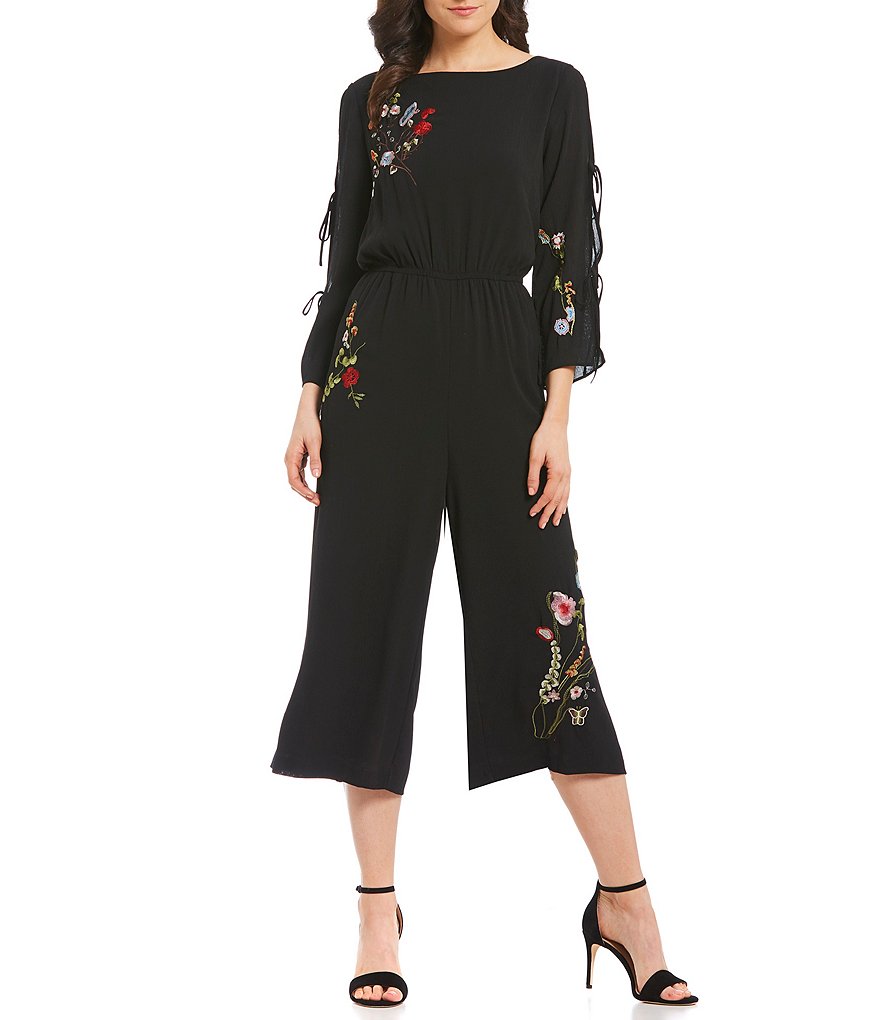 Gibson & Latimer Embroidered Culotte Jumpsuit