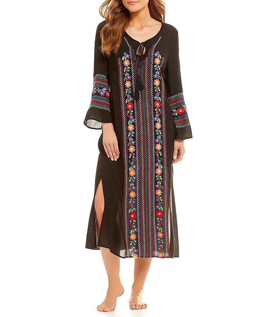 Gibson & Latimer Embroidered Maxi Dress Swimsuit Cover-Up