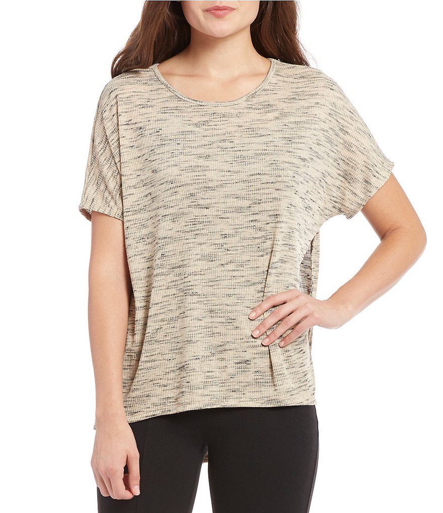 Gibson & Latimer Lattice Back Short Sleeve Knit Tee