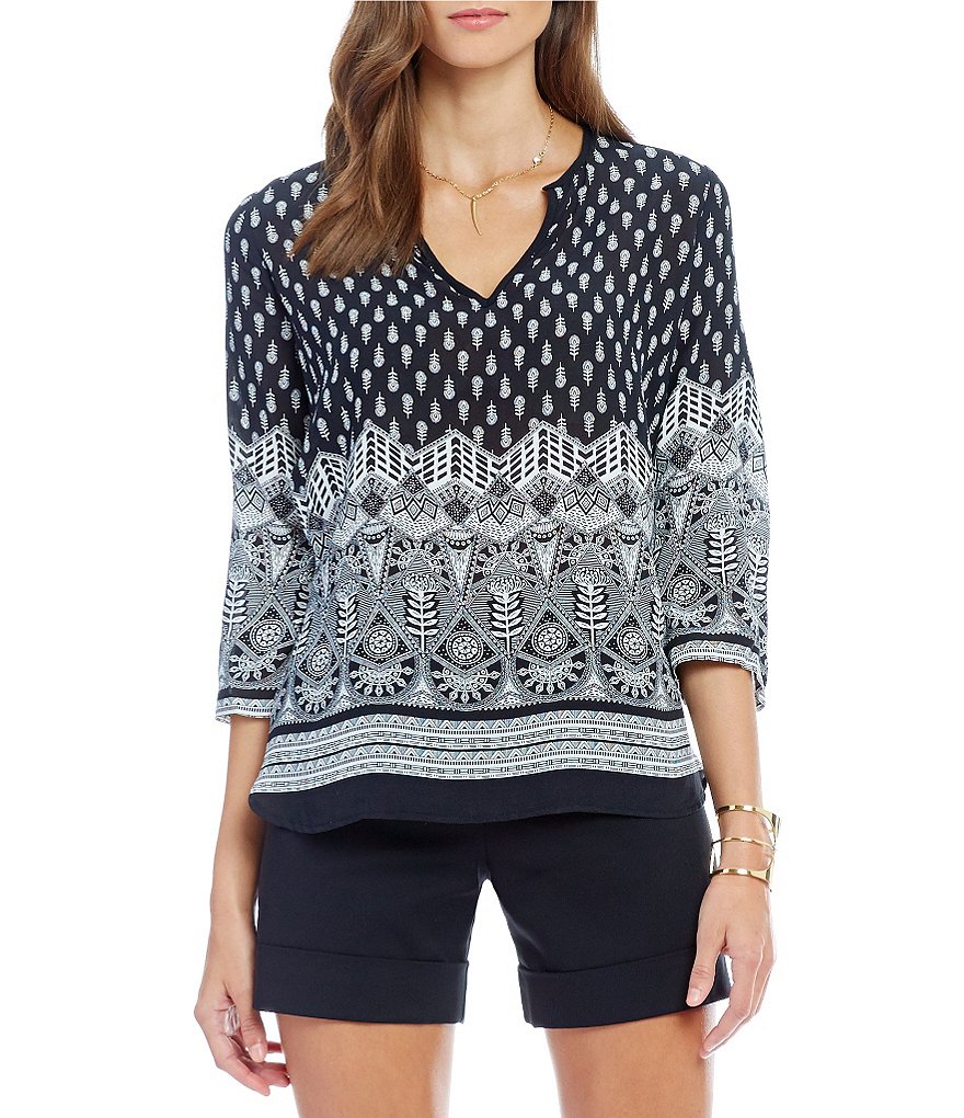 Gibson & Latimer Mixed Print Blouse
