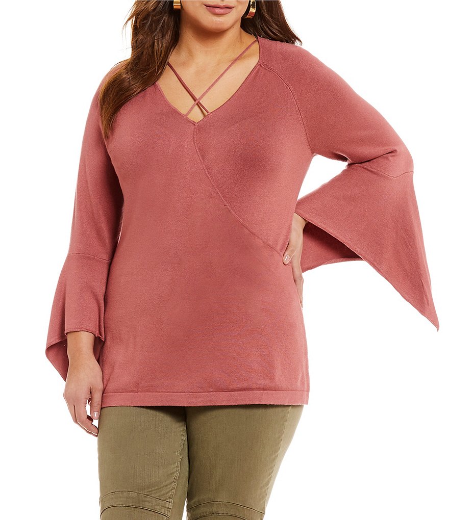Gibson & Latimer Plus Bell Sleeve Sweater
