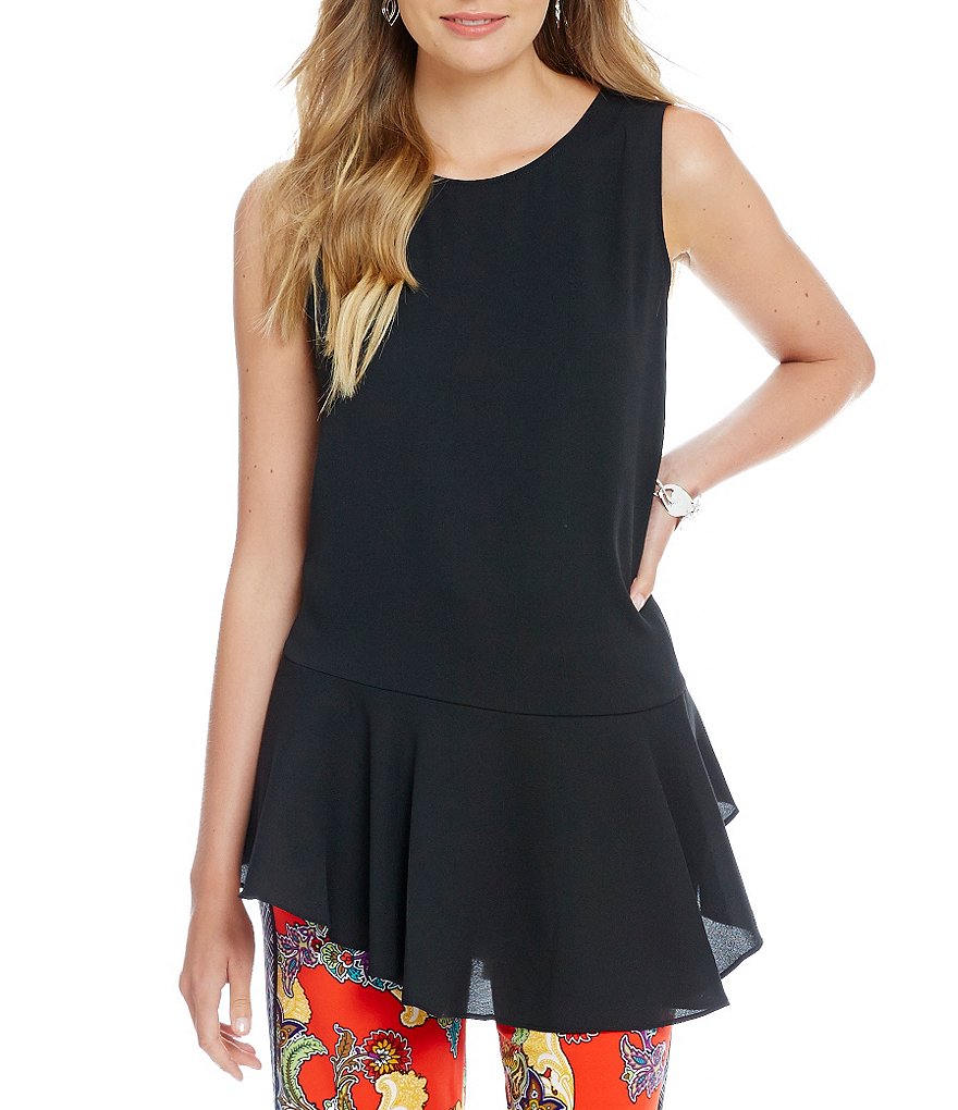 Gibson & Latimer Ruffle Hem Woven Tank