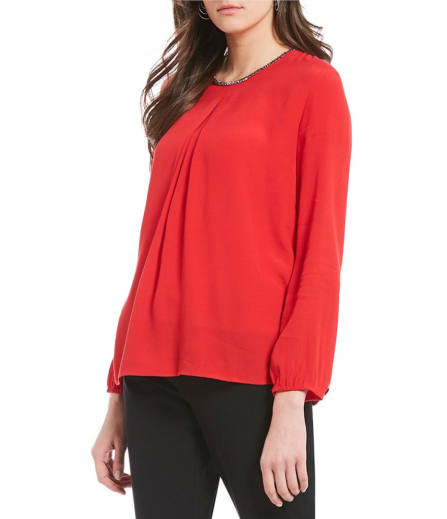 Gibson & Latimer Sequin Neck Blouse