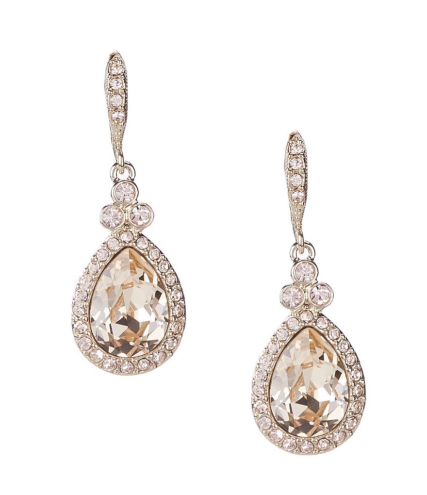 Givenchy Crystal Pavé Pear Drop Statement Earrings